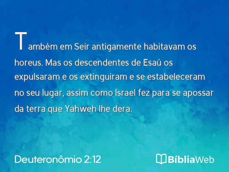 Deuteronômio 2:12 em imagem para compartilhar