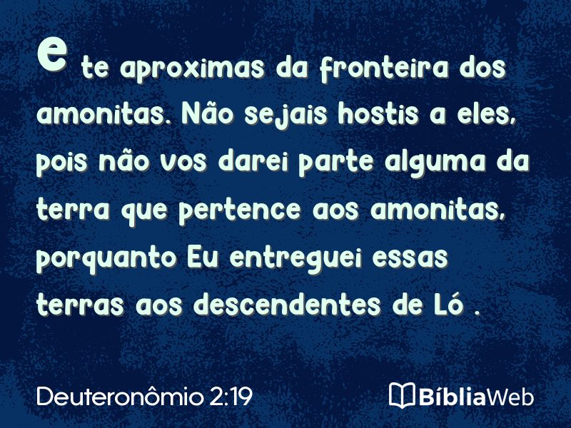 Deuteronômio 2:19 em imagem para compartilhar