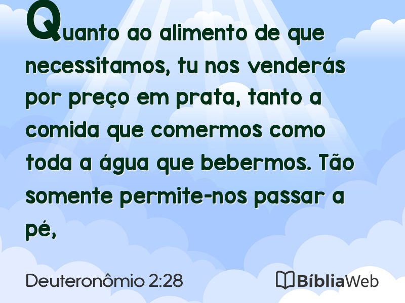 Deuteronômio 2:28 em imagem para compartilhar