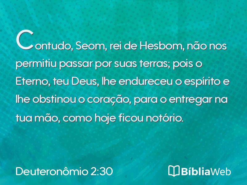 Deuteronômio 2:30 em imagem para compartilhar