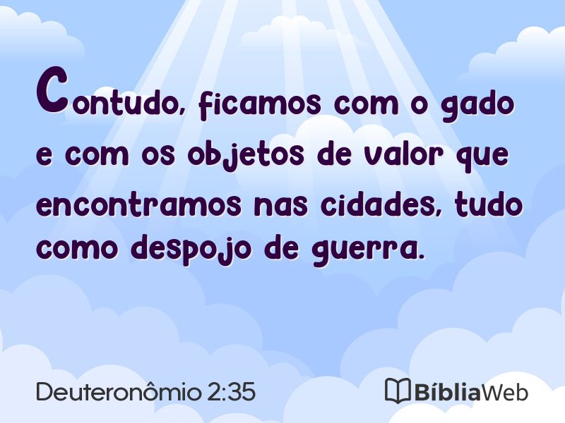 Deuteronômio 2:35 em imagem para compartilhar