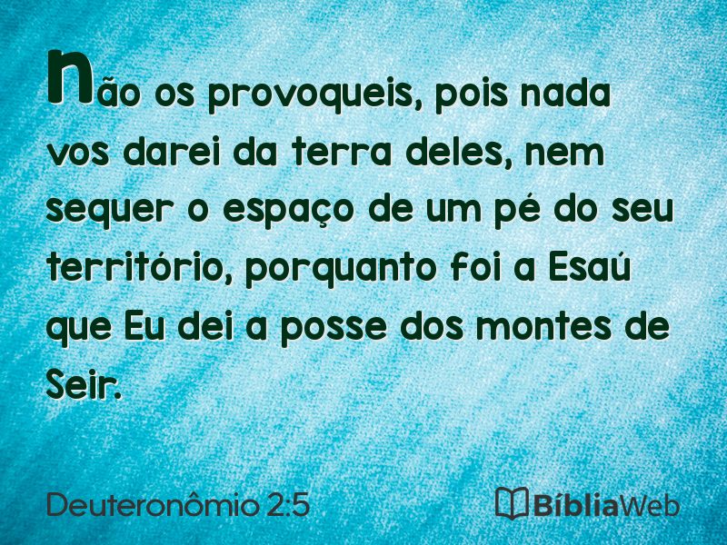 Deuteronômio 2:5 em imagem para compartilhar