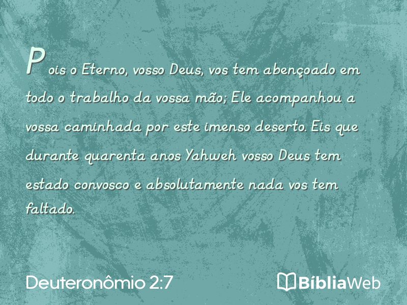 Deuteronômio 2:7 em imagem para compartilhar