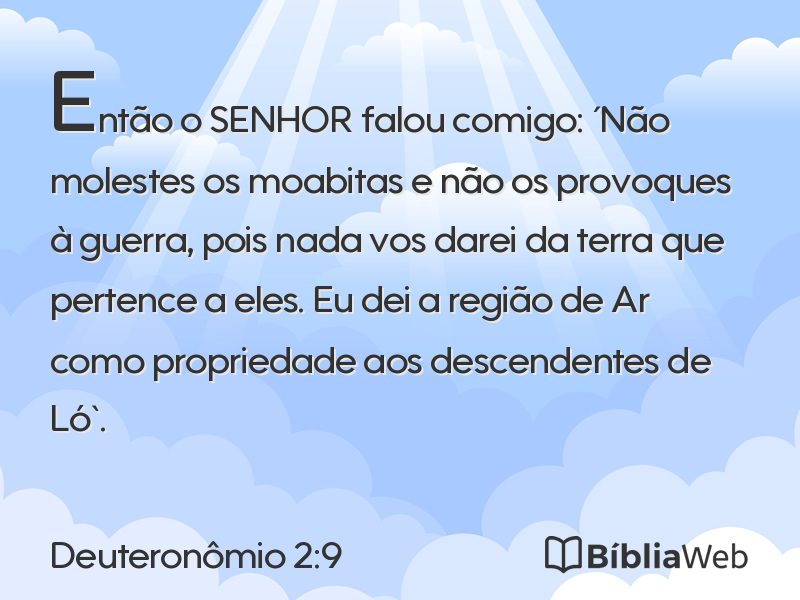 Deuteronômio 2:9 em imagem para compartilhar