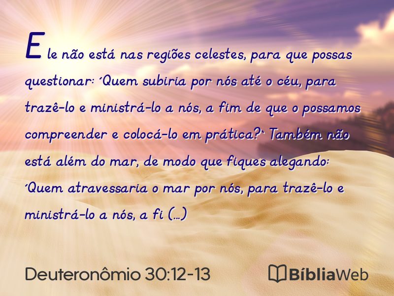 Deuteronômio 30:12-13 em imagem para compartilhar