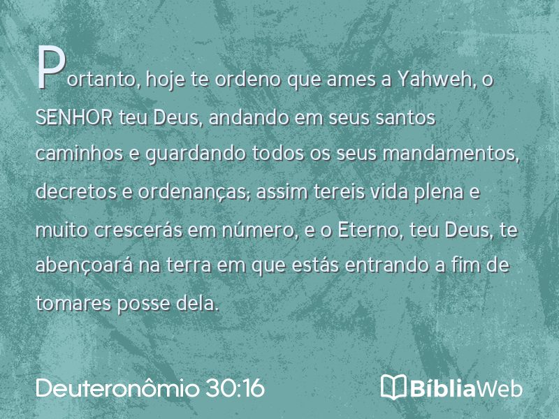 Deuteronômio 30:16 em imagem para compartilhar