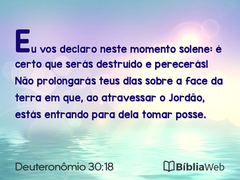 Deuteronômio 30:18 em imagem para compartilhar