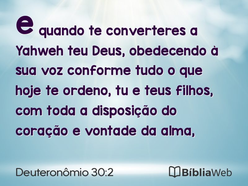 Deuteronômio 30:2 em imagem para compartilhar