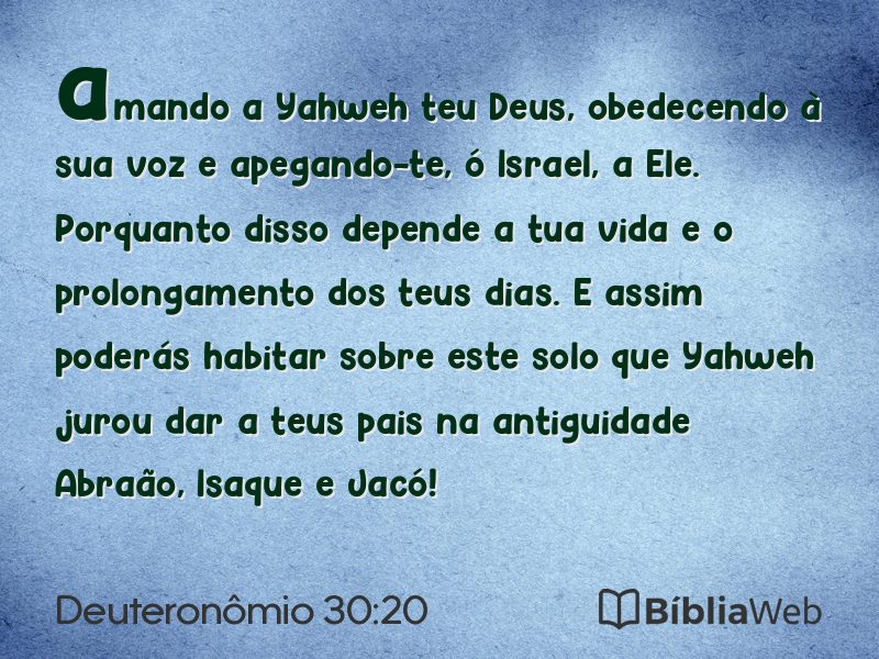 Deuteronômio 30:20 em imagem para compartilhar