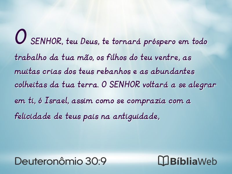 Deuteronômio 30:9 em imagem para compartilhar