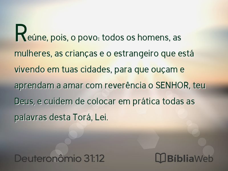 Deuteronômio 31:12 em imagem para compartilhar
