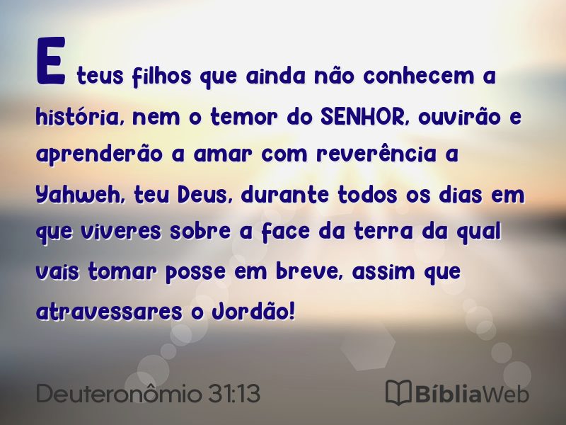 Deuteronômio 31:13 em imagem para compartilhar