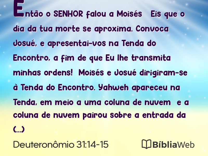 Deuteronômio 31:14-15 em imagem para compartilhar