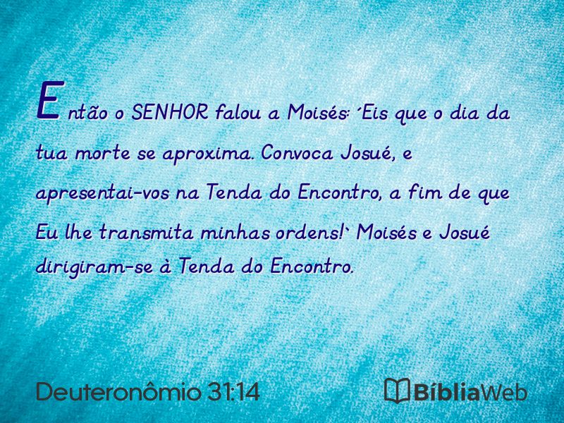 Deuteronômio 31:14 em imagem para compartilhar