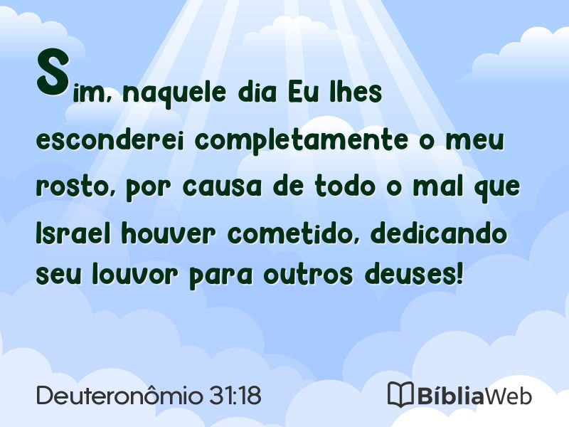 Deuteronômio 31:18 em imagem para compartilhar