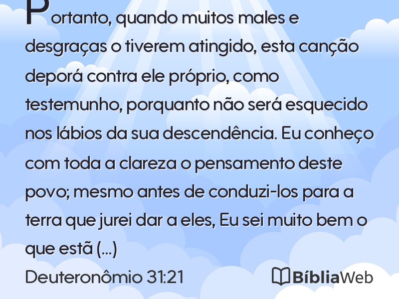 Deuteronômio 31:21 em imagem para compartilhar