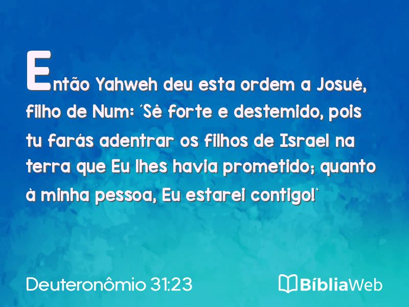 Deuteronômio 31:23 em imagem para compartilhar