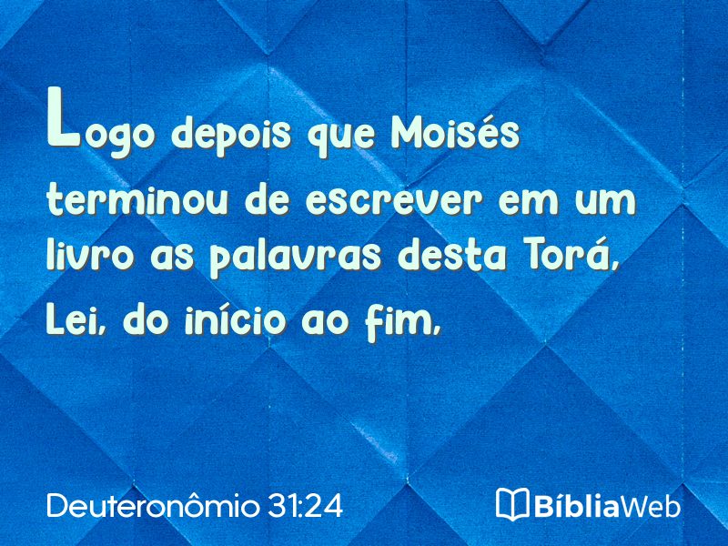 Deuteronômio 31:24 em imagem para compartilhar