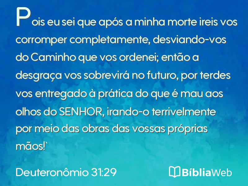 Deuteronômio 31:29 em imagem para compartilhar