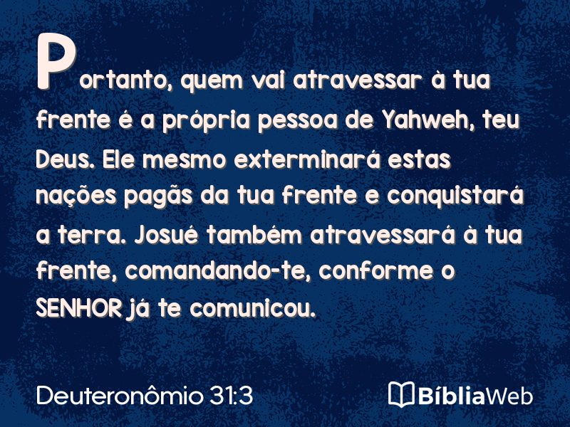 Deuteronômio 31:3 em imagem para compartilhar