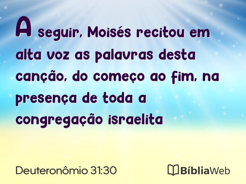 Deuteronômio 31:30 em imagem para compartilhar