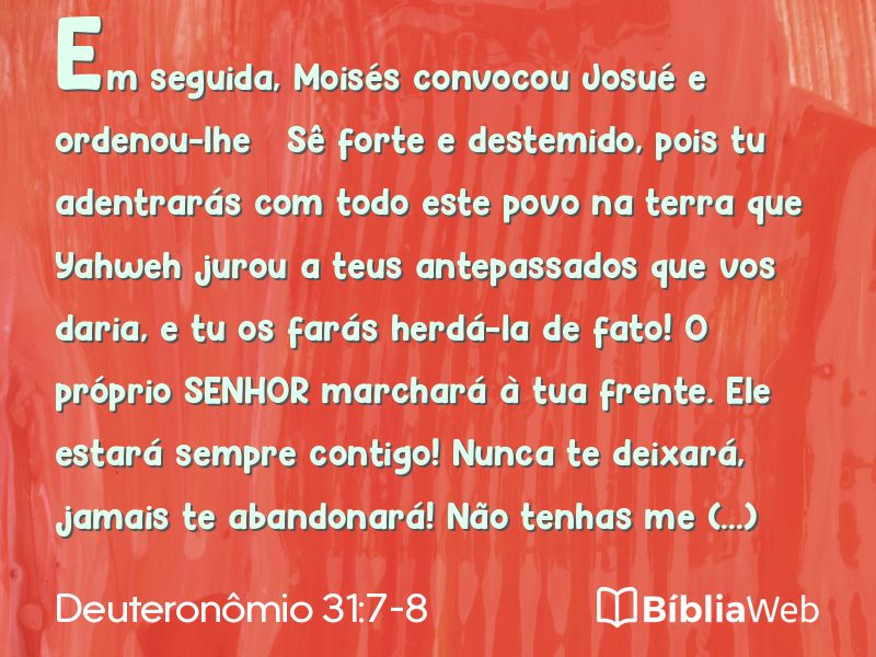 Deuteronômio 31:7-8 em imagem para compartilhar