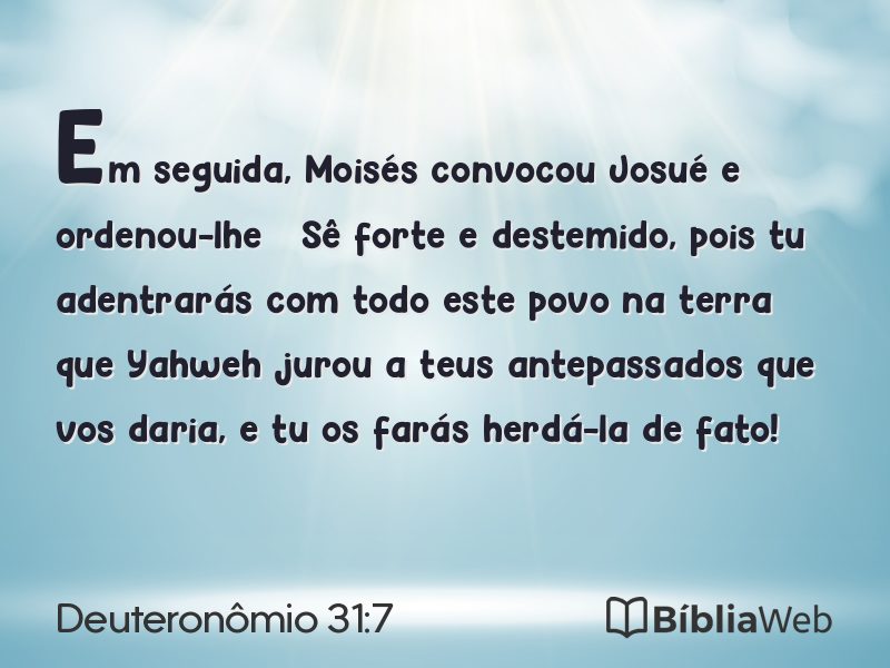 Deuteronômio 31:7 em imagem para compartilhar