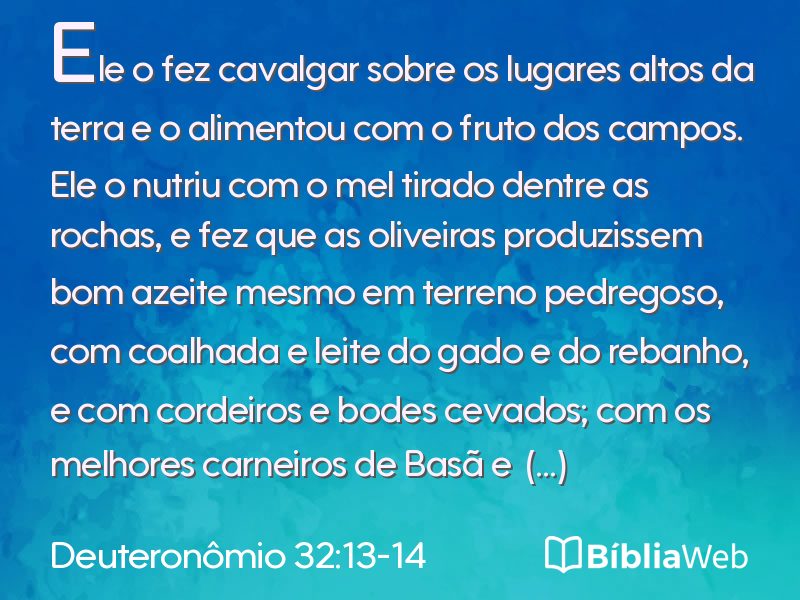 Deuteronômio 32:13-14 em imagem para compartilhar