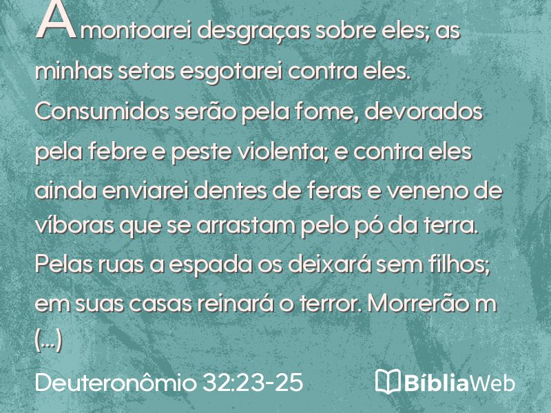 Deuteronômio 32:23-25 em imagem para compartilhar