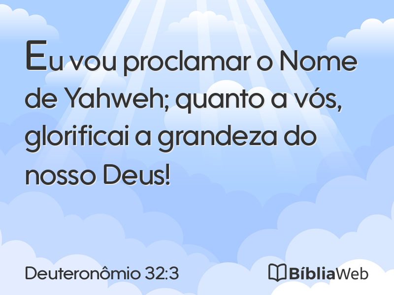 Deuteronômio 32:3 em imagem para compartilhar