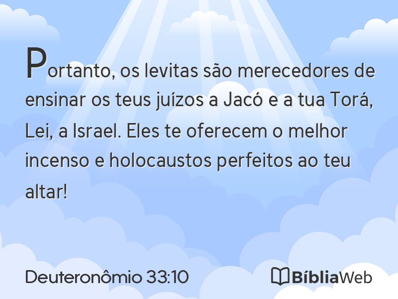 Deuteronômio 33:10 em imagem para compartilhar