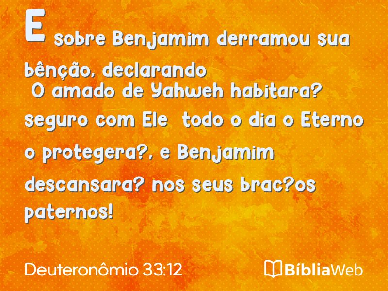 Deuteronômio 33:12 em imagem para compartilhar