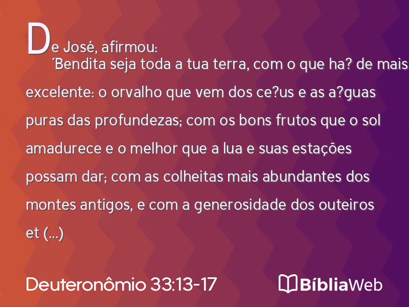 Deuteronômio 33:13-17 em imagem para compartilhar