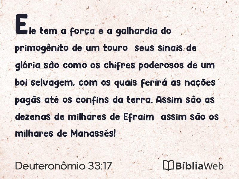 Deuteronômio 33:17 em imagem para compartilhar