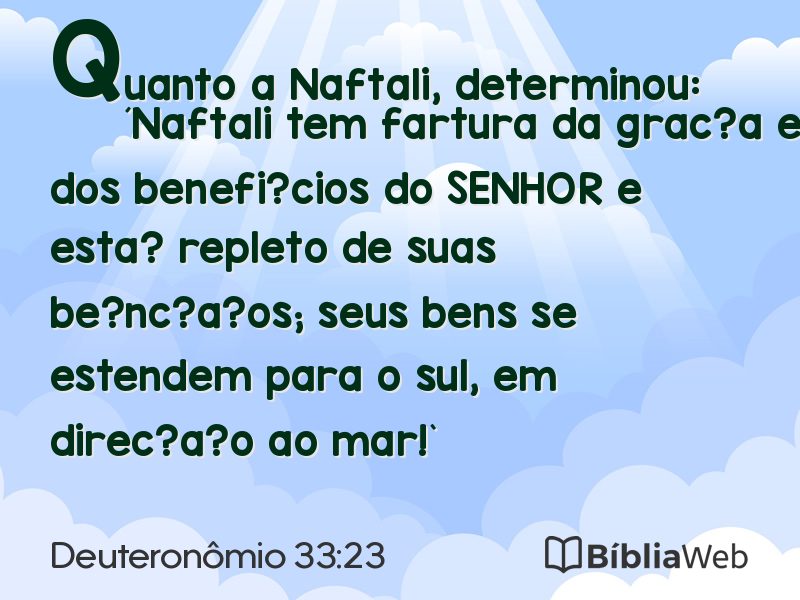 Deuteronômio 33:23 em imagem para compartilhar