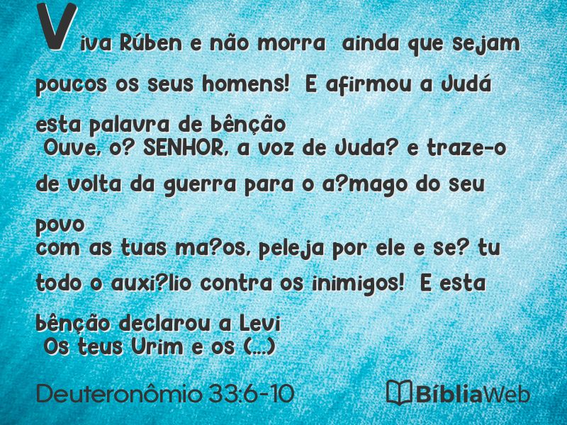 Deuteronômio 33:6-10 em imagem para compartilhar