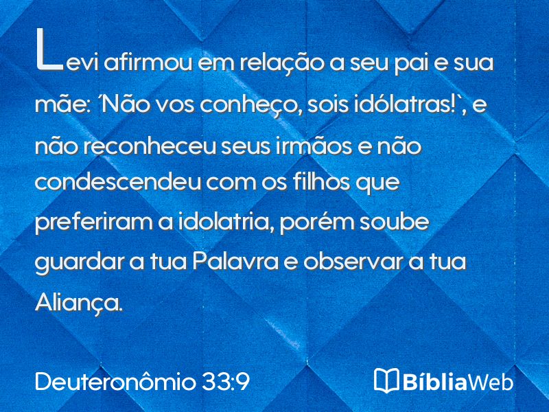 Deuteronômio 33:9 em imagem para compartilhar