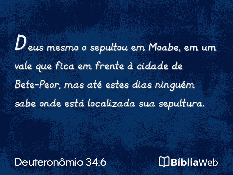 Deuteronômio 34:6 em imagem para compartilhar