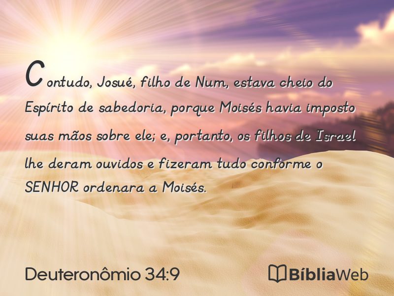 Deuteronômio 34:9 em imagem para compartilhar