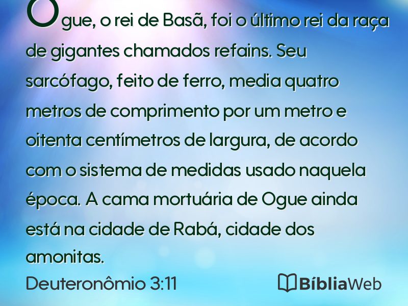 Deuteronômio 3:11 em imagem para compartilhar