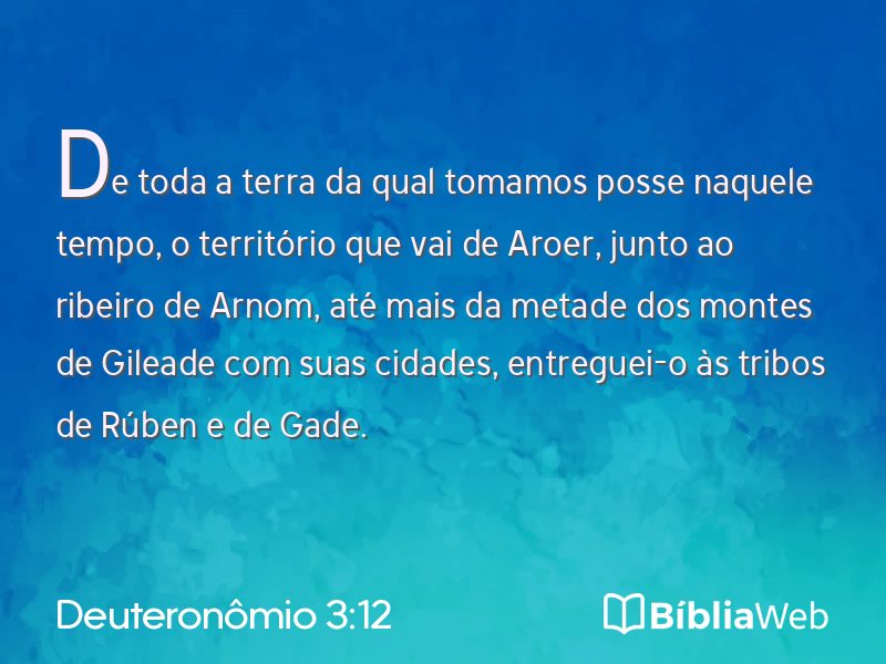 Deuteronômio 3:12 em imagem para compartilhar