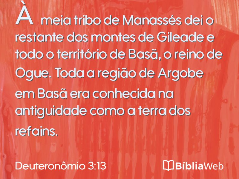 Deuteronômio 3:13 em imagem para compartilhar
