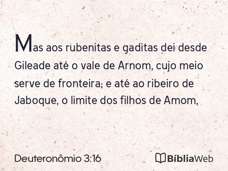 Deuteronômio 3:16 em imagem para compartilhar