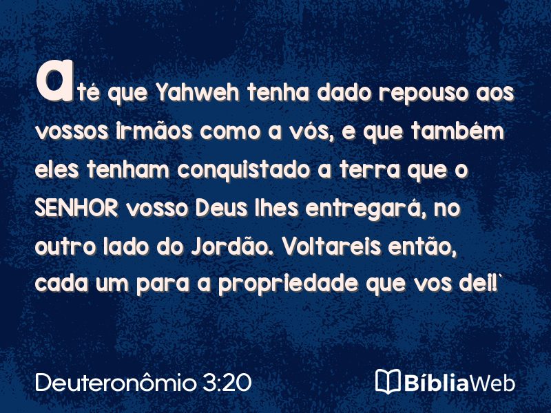 Deuteronômio 3:20 em imagem para compartilhar