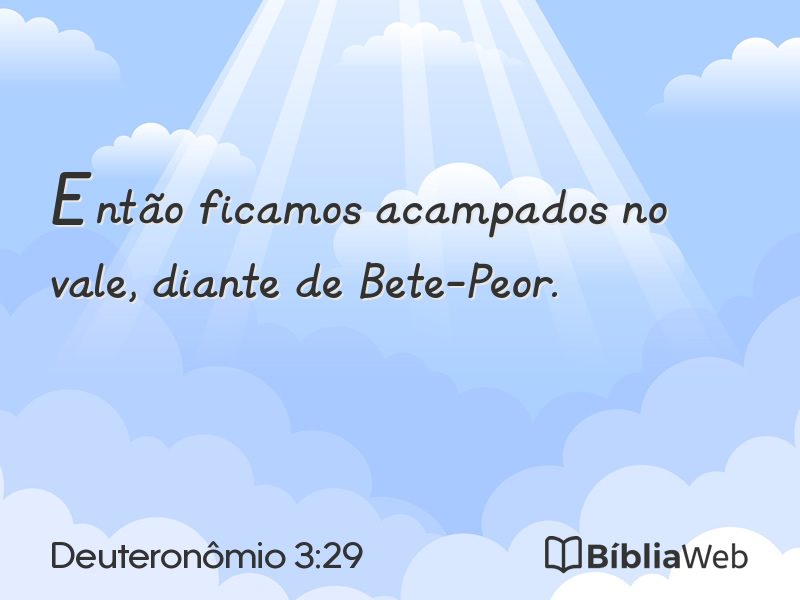 Deuteronômio 3:29 em imagem para compartilhar