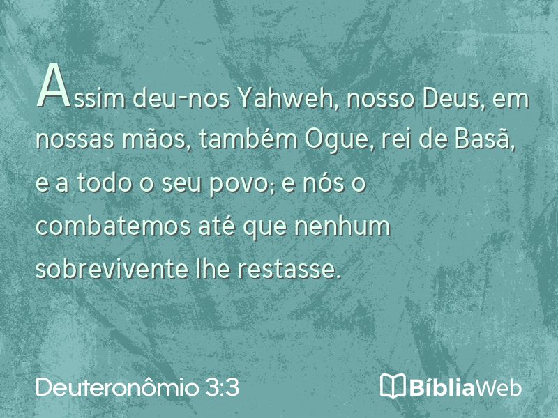 Deuteronômio 3:3 em imagem para compartilhar