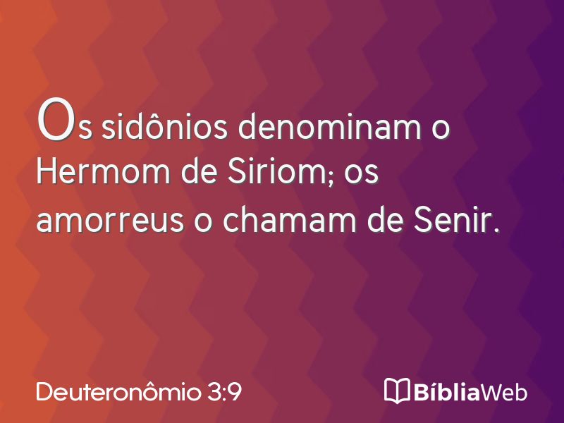 Deuteronômio 3:9 em imagem para compartilhar