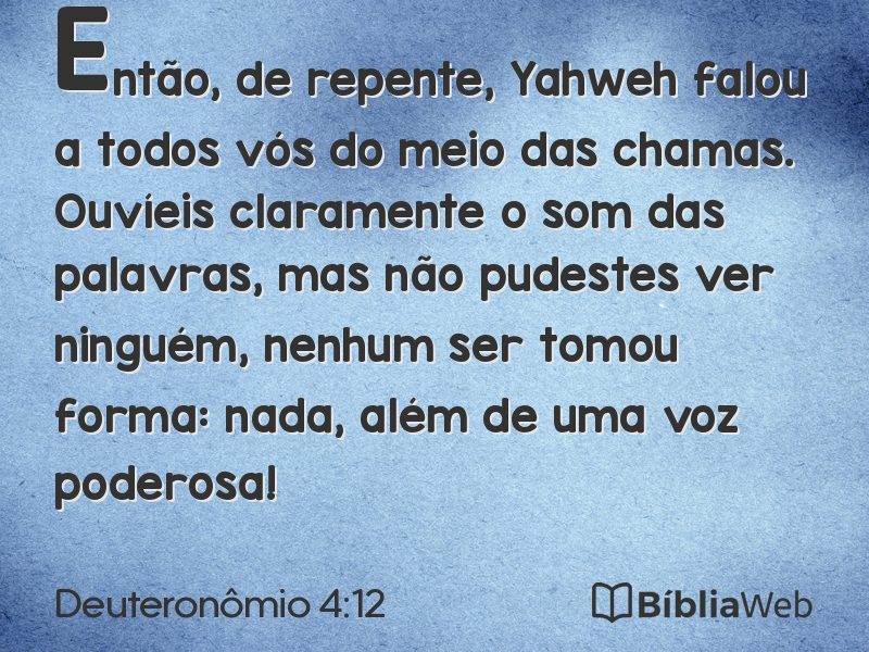 Deuteronômio 4:12 em imagem para compartilhar