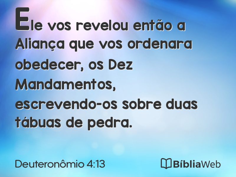 Deuteronômio 4:13 em imagem para compartilhar