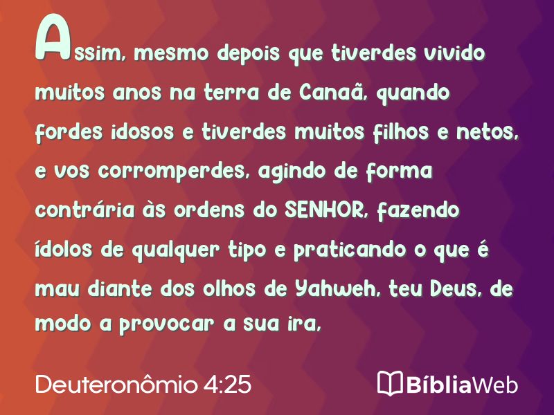 Deuteronômio 4:25 em imagem para compartilhar